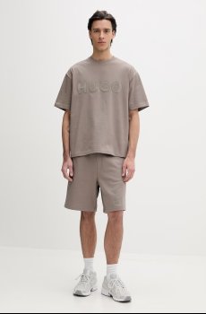 Хлопковая футболка HUGO Dinkee