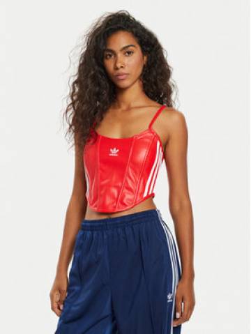 adidas Топ Firebird Pleather Corset IW8462 Червоний Slim Fit adidas Топ Firebird Pleather Corset IW8462 Червоний Slim Fit