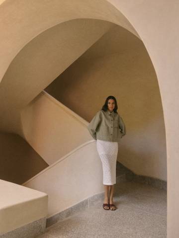 Mohito - Бавовняна спідниця - кремовий - 32