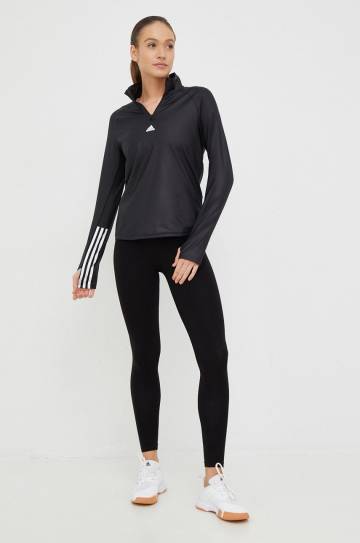 Кофта для тренинга adidas Performance hyperglam цвет чёрный с принтом Кофта для тренинга adidas Performance hyperglam цвет чёрный с принтом