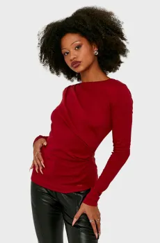 Женский красный лонгслив Красный XS Tally Weijl STSCODRAPPY