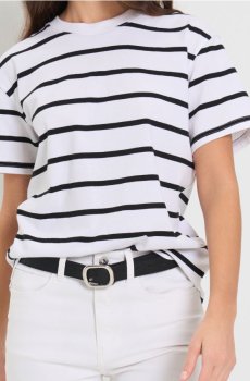 Бавовняна футболка в смужку - різнобарвний