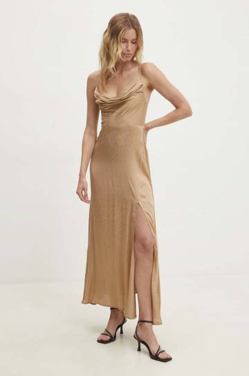 Платье Answear Lab цвет коричневый maxi облегающая Платье Answear Lab цвет коричневый maxi облегающая