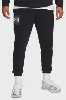 Мужские черные спортивные брюки UA Rival Terry Logo JoggerQ2 Черный 3XL Under Armour 1390144-001