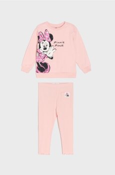 Бавовняний комплект з принтом Minnie Mouse - рожевий
