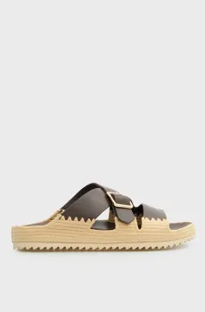 Женские коричневые кожаные слайдеры Calyra Коричневый 38 PRPY PRSLT1375W