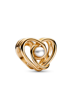 Намистина "Закручене серце з перлиною"