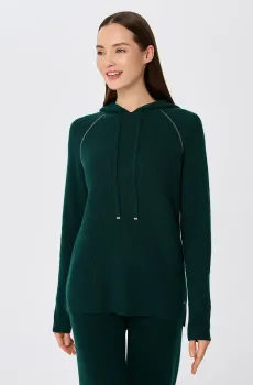 Женское темно-зеленое шерстяное худи Зеленый 38 MARC&ANDRE W25-00CH0314