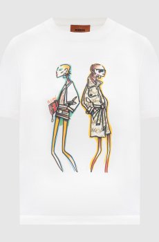 Белая футболка с принтом