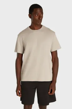 Мужская бежевая футболка TEXTURED Бежевый L Calvin Klein K10K114171