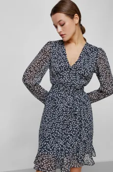 Женское темно-синее платье с узором Синий 32 HUGO 50471853;963