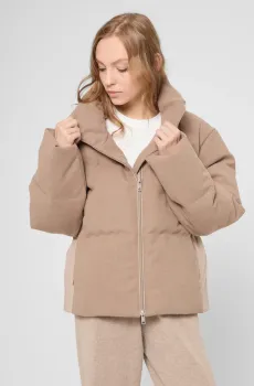 Женский бежевый пуховик Бежевый S PRPY PWOUTSKF0051