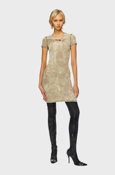 Женское бежевое платье D-CRESPE Бежевый S Diesel A12990 0KHAS