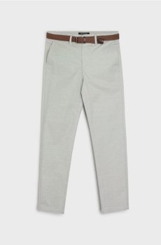 Штани-чиноси slim fit із ременем - сірий