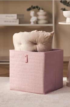 Складна коробка для зберігання з ручкою - рожевий