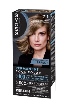 Стойкая крем-краска для волос SYOSS 7_5 Пепельный русый, 115 мл