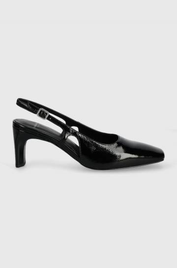Кожаные туфли Vagabond Shoemakers VENDELA цвет чёрный каблук кирпичик открытая пятка 5723-160-20 Кожаные туфли Vagabond Shoemakers VENDELA цвет чёрный каблук кирпичик открытая пятка 5723-160-20