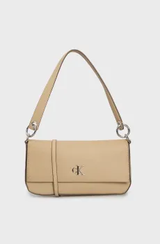 Женская бежевая сумка MINIMAL MONOGRAM SHOULDERPOUCH25 Бежевый ONESIZE Calvin Klein K60K613048
