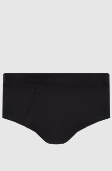 Черные трусы-слипы с узором логотипа