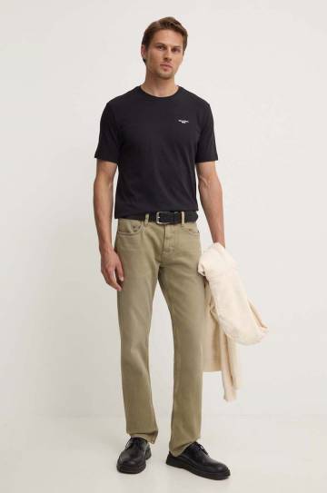 Хлопковая футболка Marc OPolo DENIM мужская цвет чёрный однотонная B61202151060 Хлопковая футболка Marc OPolo DENIM мужская цвет чёрный однотонная B61202151060
