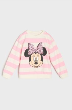 Світшот із круглим вирізом і принтом Minnie Mouse - кремовий