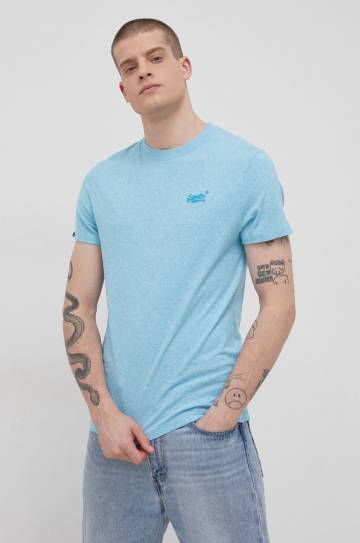 Хлопковая футболка Superdry однотонный Хлопковая футболка Superdry однотонный