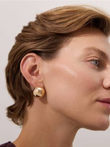 Reserved - Позолочені сережки - золотий - 008IJ-GLD