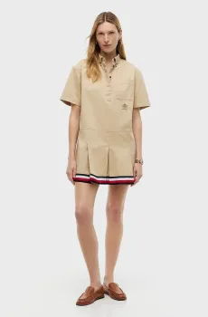 Женское бежевое платье  CREST RWB TAPE SHIRT DRESS Бежевый XS Tommy Jeans DW0DW22848