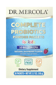 Пробиотик для детей Dr. Mercola Complete Probiotics, 10 млрд КОЭ, со вкусом малины, в порошке, 105 г