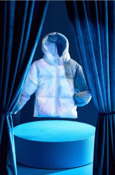 Квітована куртка puffer з капюшоном Frozen - блакитний