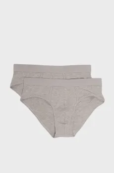 Мужские светло-серые брифы (2 шт) Серый L SPRINGFIELD 1252168