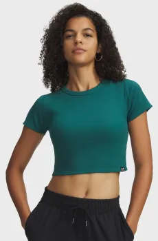 Женский зеленый топ UA Rival Rib Baby Tee Зеленый XL Under Armour 6000264-338