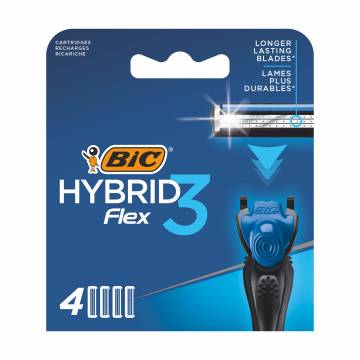 Сменные картриджи для бритья BIC Flex Hybrid 3 мужские, 4 шт Сменные картриджи для бритья BIC Flex Hybrid 3 мужские, 4 шт