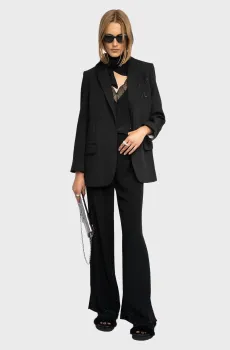 Женские черные брюки Papel Черный 40 ZADIG&VOLTAIRE WWPA01873_BLACK