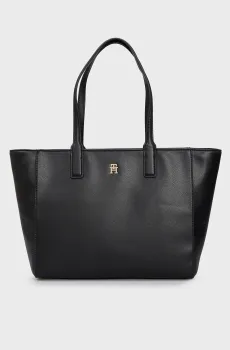 Женская черная сумка TH SOFT LOGO TOTE Черный ONESIZE Tommy Hilfiger AW0AW16905