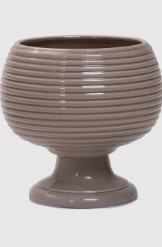 Бежевое керамическое кашпо