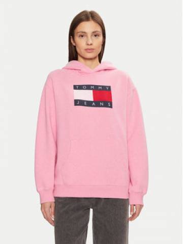 Tommy Jeans Світшот DW0DW19407 Рожевий Relaxed Fit Tommy Jeans Світшот DW0DW19407 Рожевий Relaxed Fit
