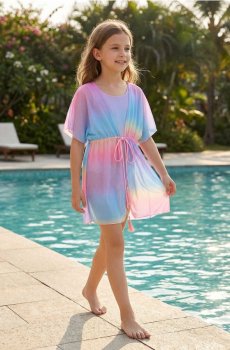 Сітчасте парео із зав’язуванням - різнобарвний