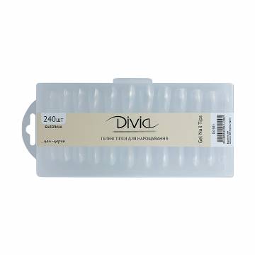 Гелевые типсы для наращивания ногтей Divia Gel Nail Tips Балерина Di1583, 240 шт Гелевые типсы для наращивания ногтей Divia Gel Nail Tips Балерина Di1583, 240 шт