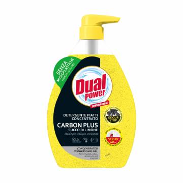Гель для мытья посуды концентрированный Dual Power Carbon Plus Lemon, 600 мл Гель для мытья посуды концентрированный Dual Power Carbon Plus Lemon, 600 мл