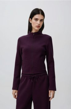 Reserved - Світшот з коміром-стійкою й застібкою-блискавкою - темно-фіолетовий - 811GA-49X