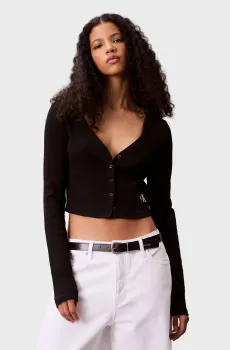 Женский черный кардиган LS WOVEN LABEL Черный M Calvin Klein Jeans LV047C204G