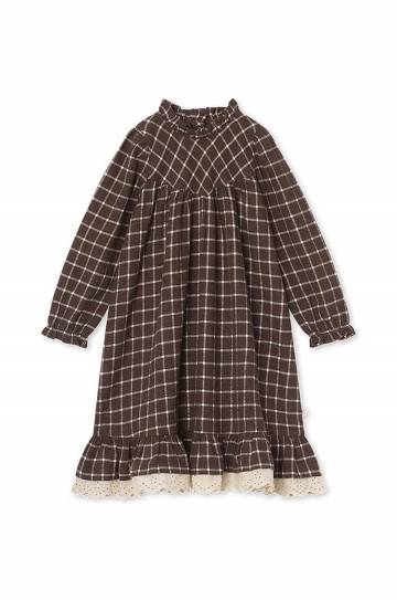 Хлопковое детское платье Thats mine Haya цвет коричневый mini oversize 113528 Хлопковое детское платье Thats mine Haya цвет коричневый mini oversize 113528
