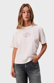 Женская белая футболка BOXY COCTAIL LOGO Белый XS Calvin Klein Jeans LV047E811G