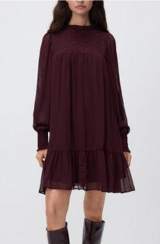 Reserved - Міні сукня з аплікаціями - буряковий - 103GP-83X