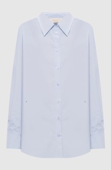 Голубая рубашка с вышивкой логотипа