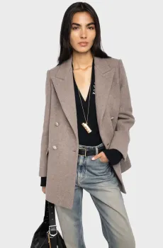 Женское бежевое шерстяное пальто Miew Бежевый M ZADIG&VOLTAIRE WWCO01238_WOOD