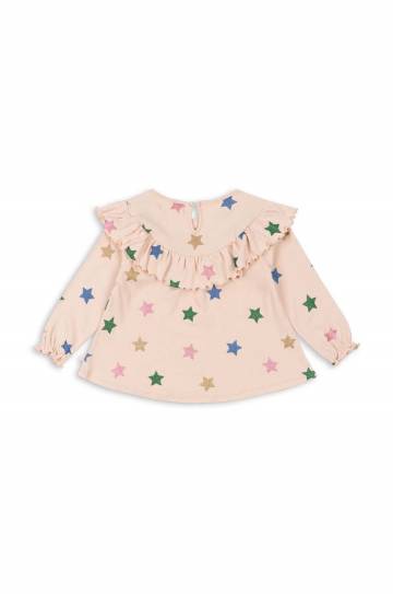 Детская хлопковая блузка Konges Sløjd MALLI GLITTER BLOUSE GOTS цвет бежевый узор KS101593 Детская хлопковая блузка Konges Sløjd MALLI GLITTER BLOUSE GOTS цвет бежевый узор KS101593