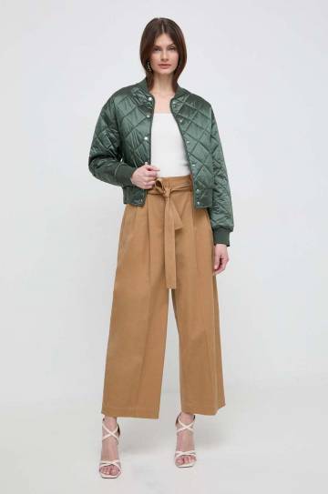 Куртка-бомбер Boss Orange женский цвет зелёный переходная oversize Куртка-бомбер Boss Orange женский цвет зелёный переходная oversize