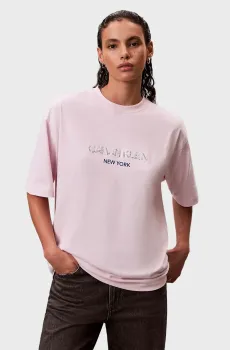 Женская розовая футболка RELAXED SEQUIN LOGO Розовый XS Calvin Klein Jeans LV047E800G